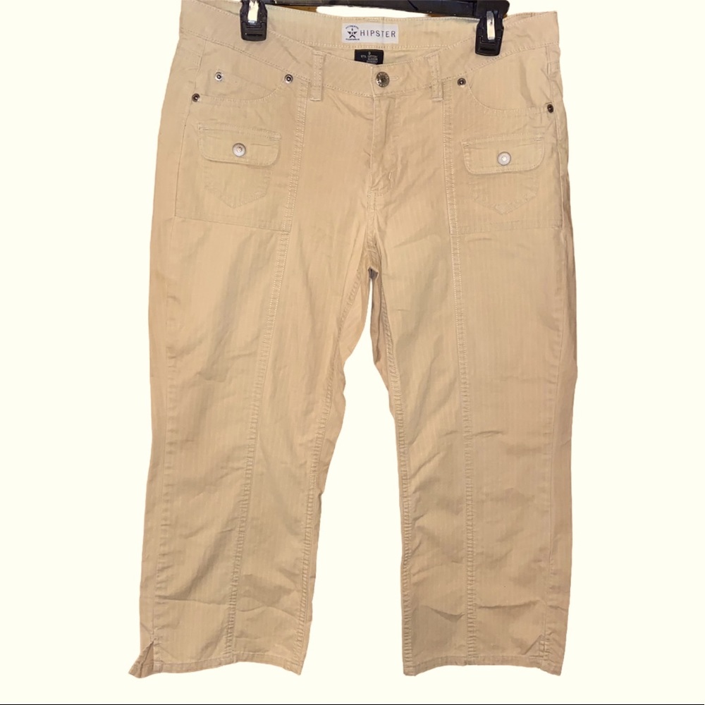 AUTHENTIC JEANSWEAR HIPSTER Junior Capris size 9. Tan - Picture 1 of 5